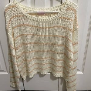 Pink lily crop sweater